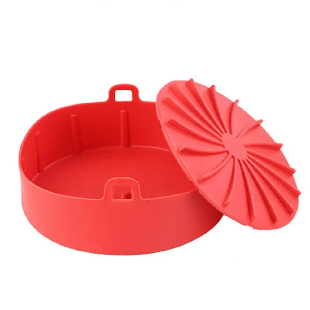 

AirFryer Silicone Pot Round Air Fryers Oven Baking Tray Bread Fried Chicken Pizza Basket Mat Replacemen Grill Pan Accessories