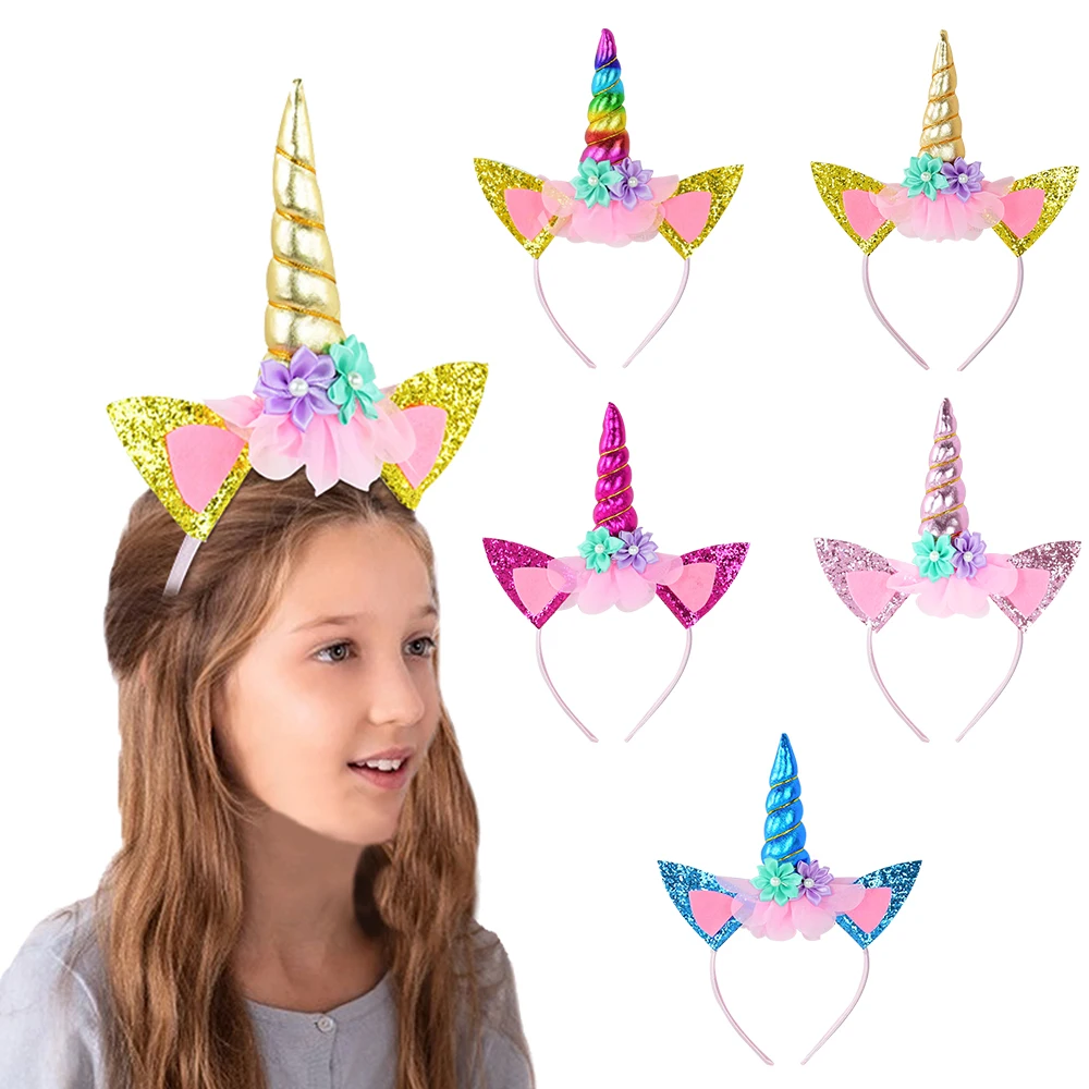 

Unicorn Girl Headband Birthday Party Decorations Girls Birthday Favors Gift Hair Headwear Unicorn Hairbands