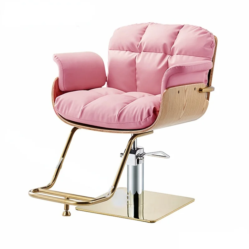 

Кресло для парикмахерской North Pink, кресло для парикмахерской с золотистыми ножками, кресло для парикмахерской в американском стиле, Трендовое кресло с подъемом