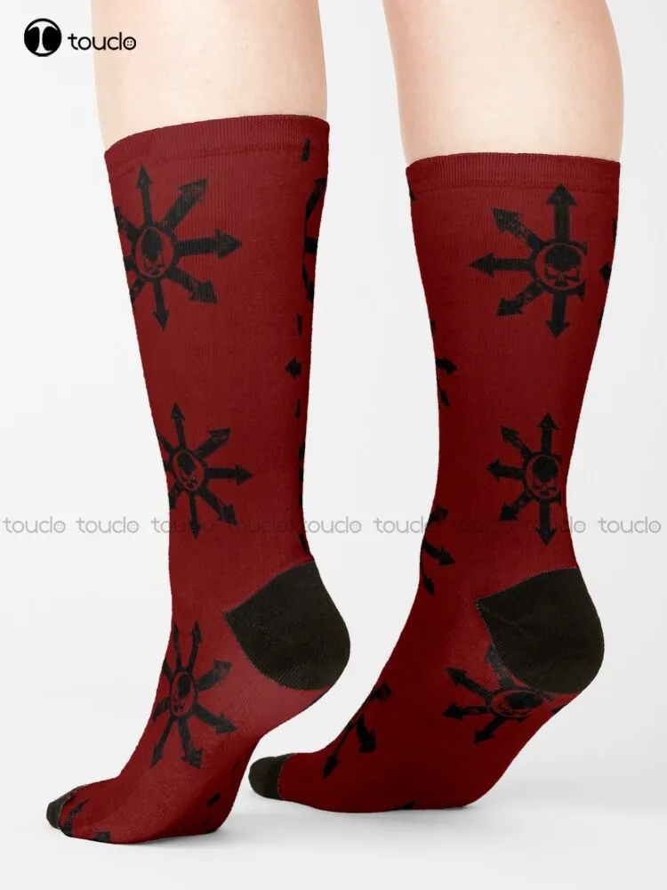 Mark Of Chaos Distressed Black Socks White Soccer Socks Men Street Skateboard Socks Streetwear 360° Digital Print Gd Hip Hop Art
