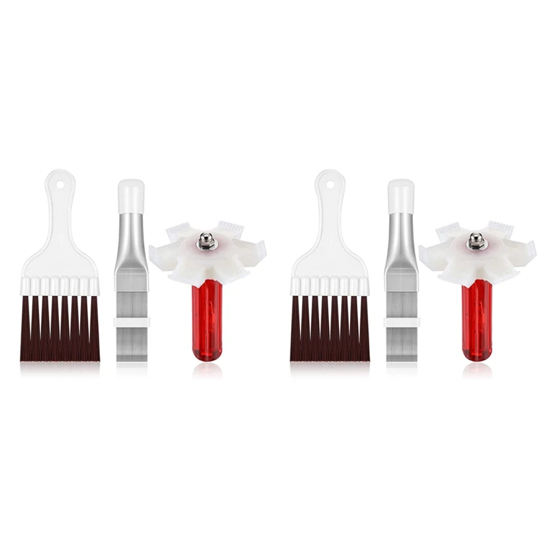 

6 Pieces Air Conditioner Condenser Fin Cleaner Brush, Condenser Fin Straightener Cleaner Set For Air Conditioners