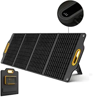 

120 Watt Portable Solar Panel with Patented LCD Digital Window, Solar Charger for Camping, Outdoor and RV, Compatible with Jacke