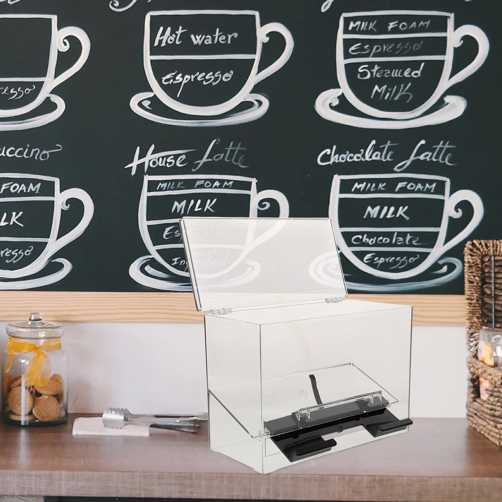 Соломенная коробка самообслуживания акриловый контейнер-диспенсер для стойки