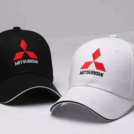 

New embroidery fashion all-match hat men's spring and autumn cotton embroidery peaked cap Mitsubishis F1 fans racing cap