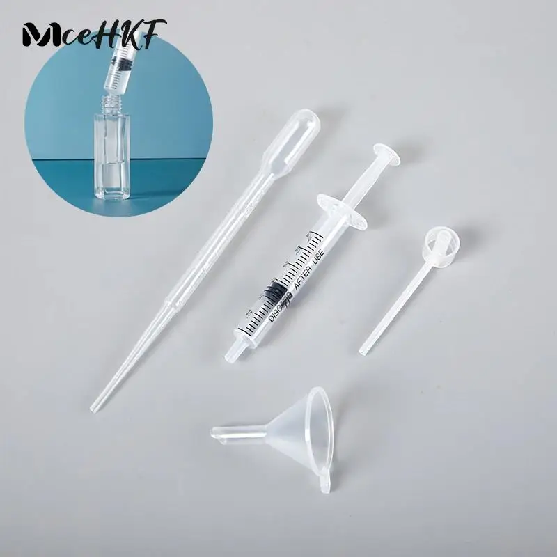 

4PCS/Set Cosmetic Tool Perfume Refill Tools Set Plastic Diffuser Syringe Dropper Funnel Long Nozzle Spray Dispensing Required
