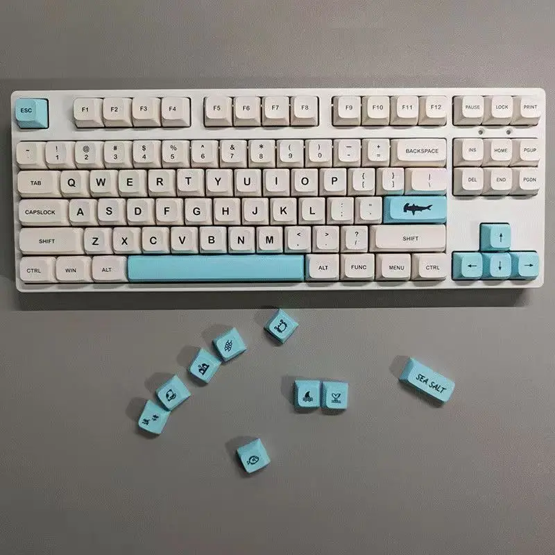 

Sea Salt Milk 137-Key XDA Keycaps PBT Dye-subbed for MX Switches of 61 64 68 75 78 84 87 96 980 104 108 Mechanical Keyboards