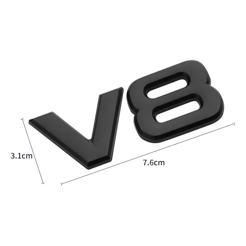 

3D металлический логотип V6 V8, смещение двигателя, задний багажник, задняя дверь, значок автомобиля, наклейка, боковое крыло, эмблема, наклейка, аксессуары для стайлинга автомобилей