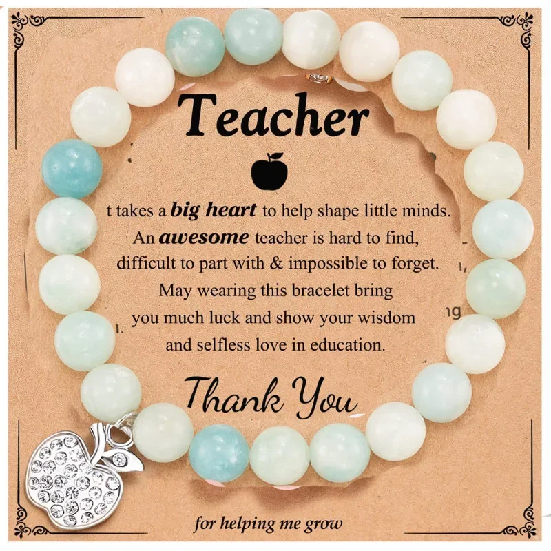 Браслет с подвеской в виде яблока для мужчин и женщин розовая зебра аметист