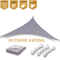 grey triangular shade sail waterproof and uv resistant 300d polyester awning sun canopy for carports backyards gardens etc
