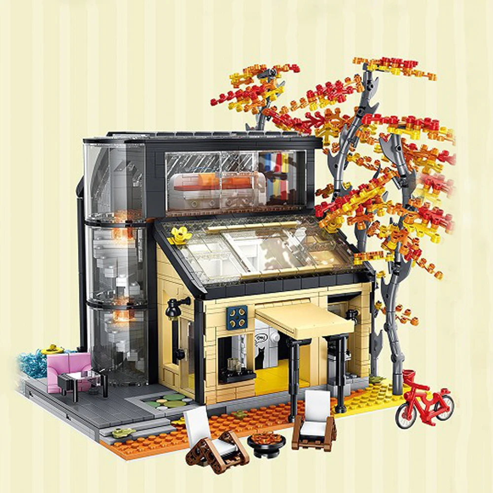 

Creative Expert Moc Dream Cottage Maple Forest Villa Street View Model Building Blocks Girls Toys Birthday Gifts 2008pcs