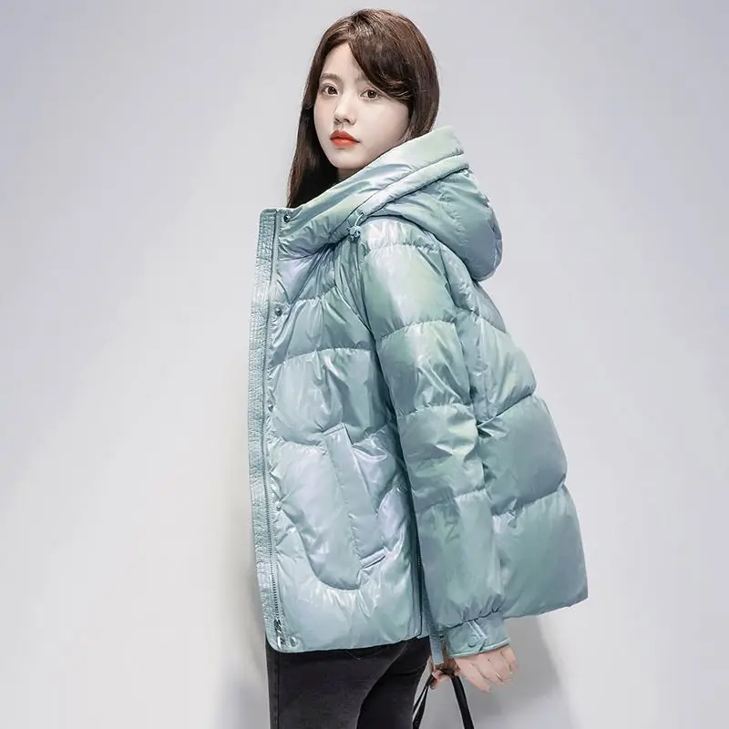 Women Winter Cotton Padded Jacket 2023 Winter New Coat Women Warm Thick Parkas Loose Gloosy Winter Jacket Women Outwear A04