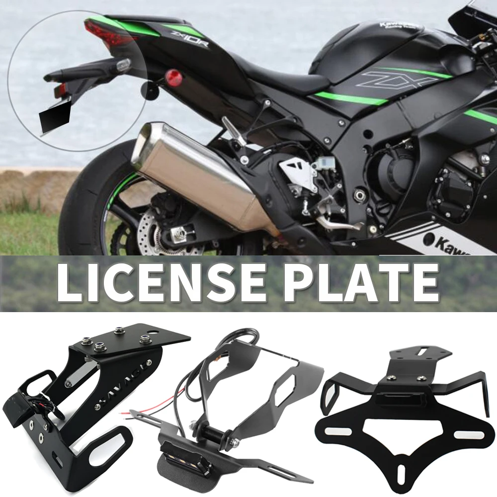 

ZX10R License Plate Holder Bracket LED Fender Eliminator For KAWASAKI Ninja ZX10RR 16 2017 2018 2019 2020 2021 ZX 10R Tail Tidy