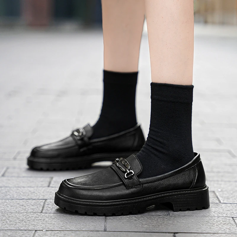 Лоферы женские из микрофибры аминовая подошва кожаные в стиле ретро всесезонные