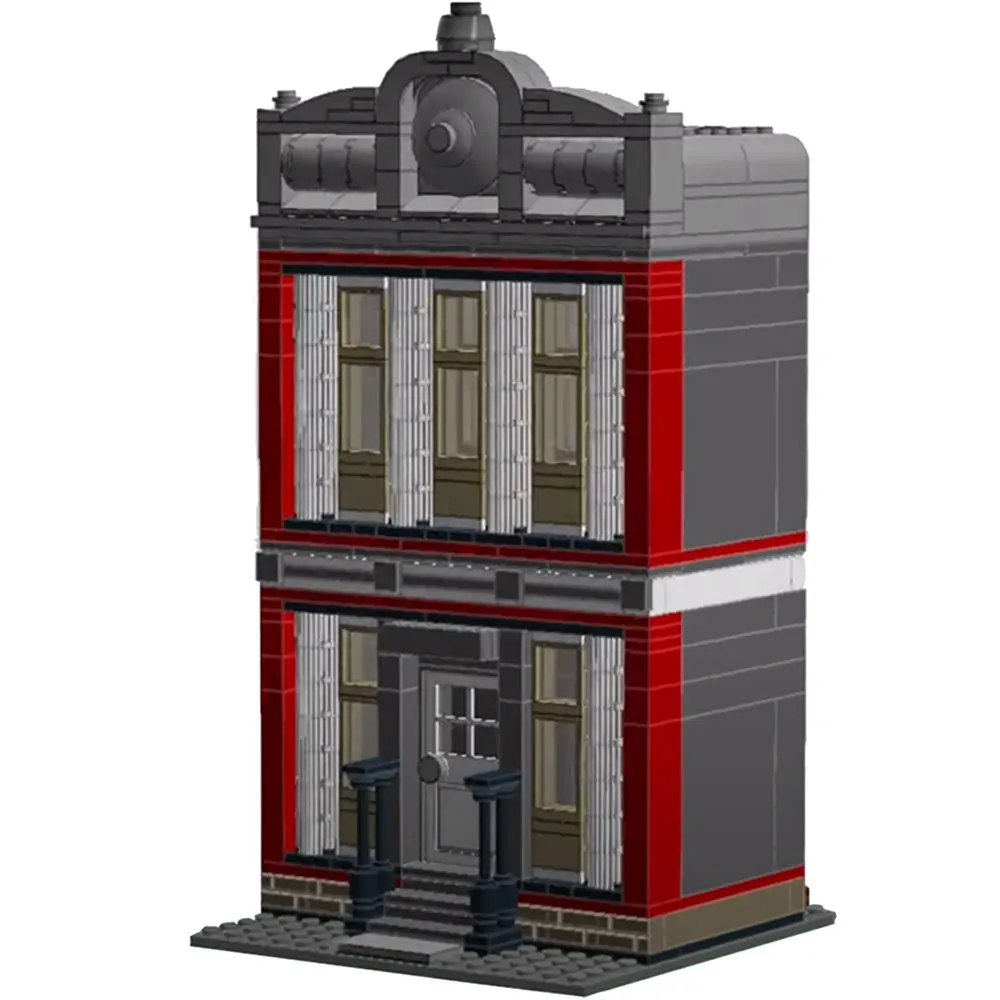 

Конструктор MOC модульный «Красная стена», современный городской ретро-дом с видом на улицу, кирпичи, средневековая игра, игрушки для детей, п...