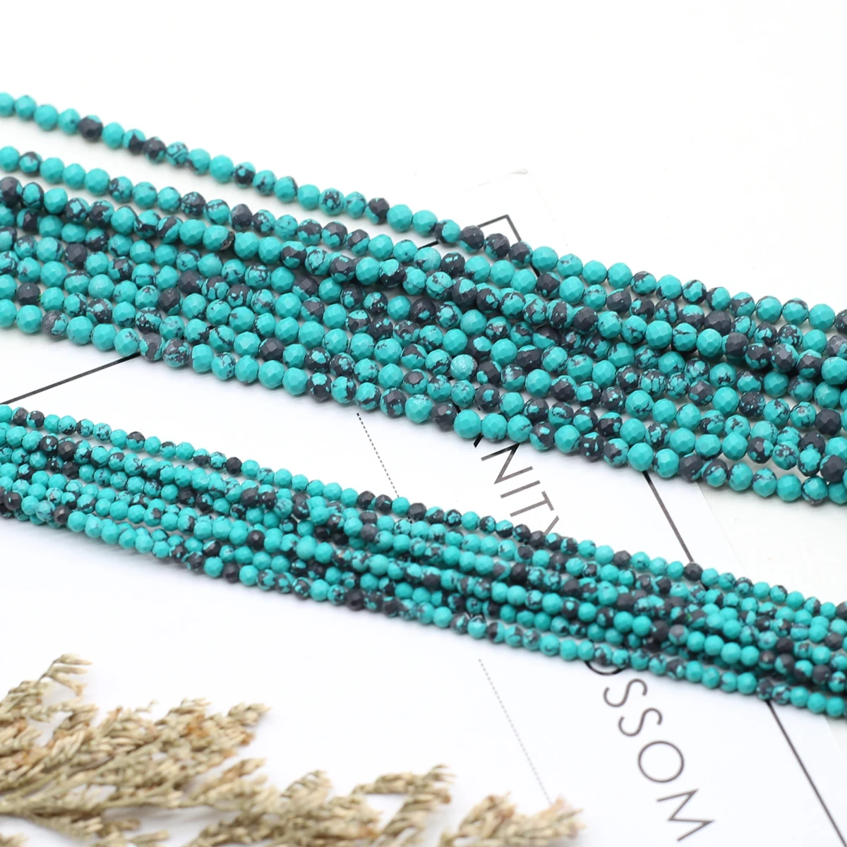 

Natural Crystal Stone Beads Round Shape Faceted Turquoise Stone Charms for Jewelry Making Necklace Bracelet Earrings