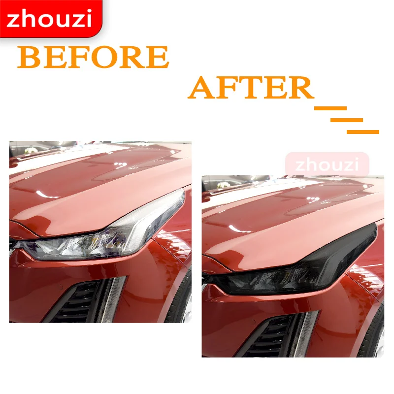 

2 Pcs For Cadillac CT5 2020 Car Headlight Tint Black Protective Film Smoked Front Light Transparent TPU Sticker Accessories