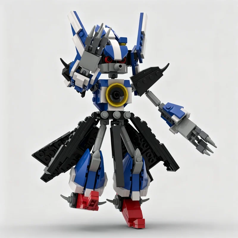 Фото 361 деталь MOC: Металлическая модель Соника-Кабанчика (синий) — Конструктор, Архитектурная игрушка, Рождественский подарок, Обучающий набор для детей, Идея для творчества своими руками №1