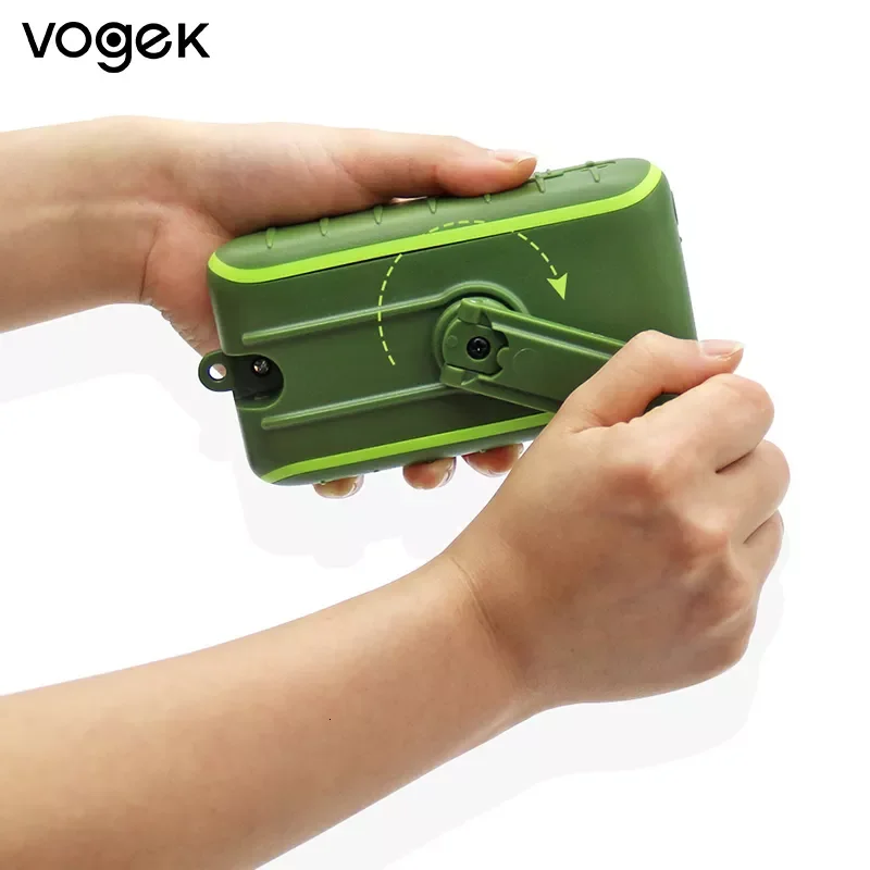 NEW Vogek 6000/8000mAh Solar Energy Power Bank Portable Outdoor Double USB Charger Hand Cranking Multi-functional Generation Cha