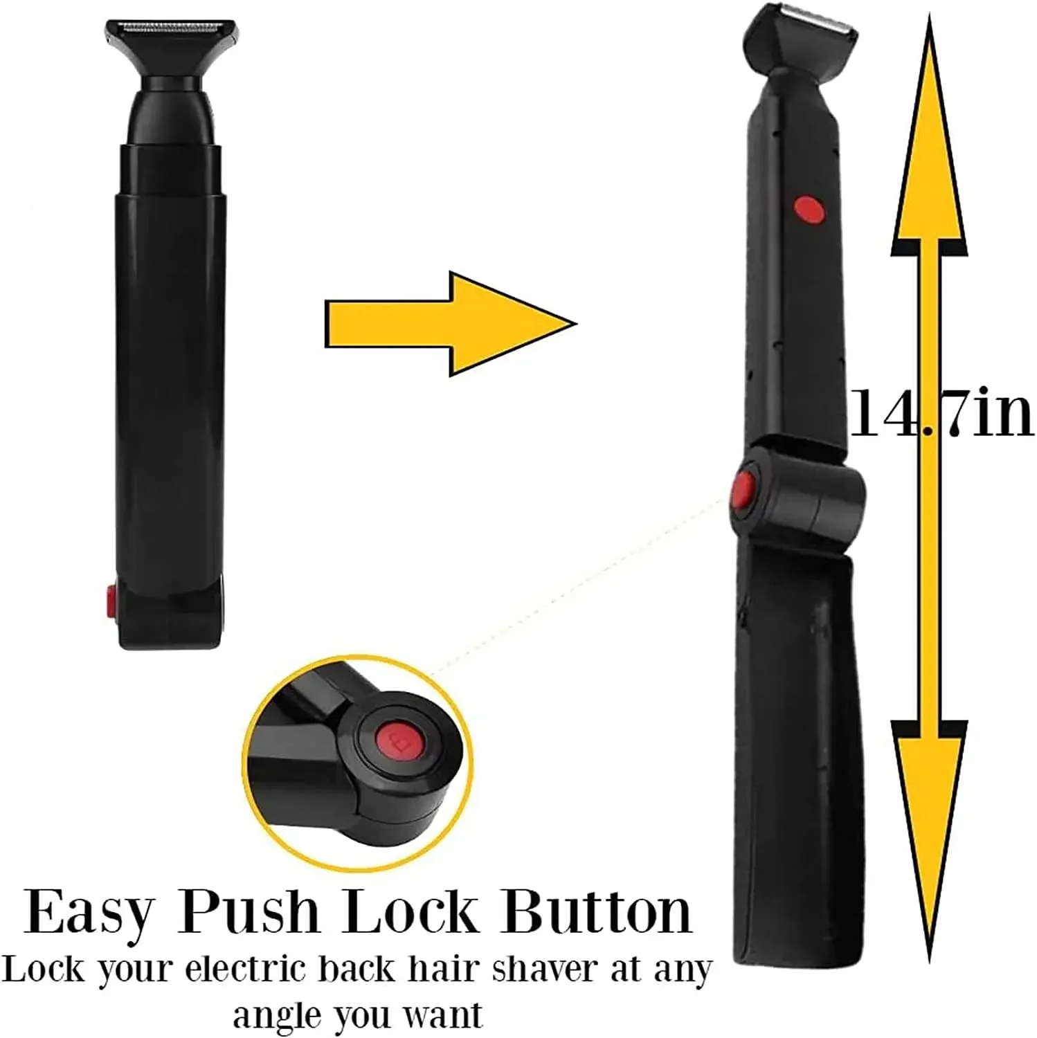 Водонепроницаемая Мужская бритва с длинной ручкой USB-зарядка триммер для волос