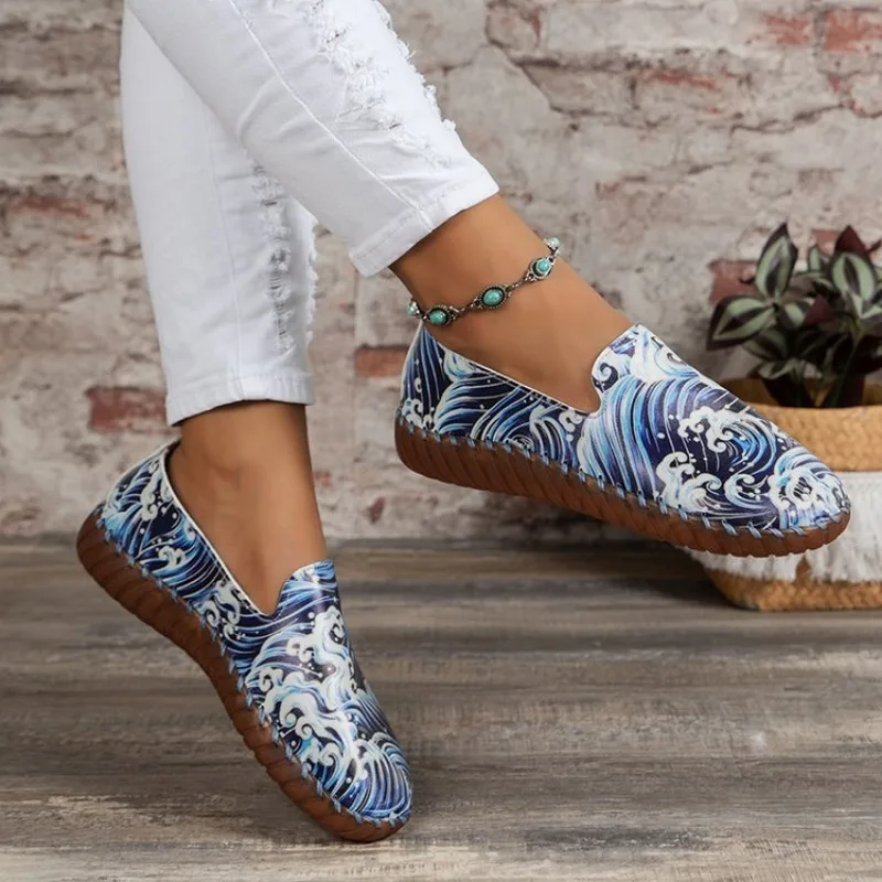 Женские парусиновые туфли в этническом стиле Новинка осени 2024 повседневная