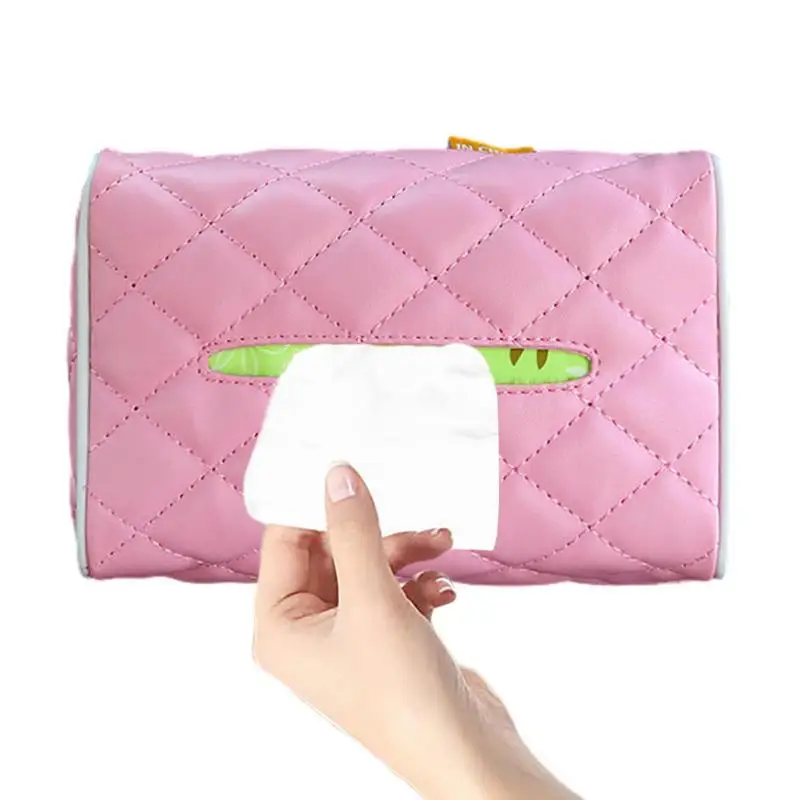 

Автомобильный держатель для салфеток с козырьком, из ПУ кожи, водонепроницаемый диспенсер для салфеток, элегантный диспенсер для салфеток с молнией, для салона автомобиля