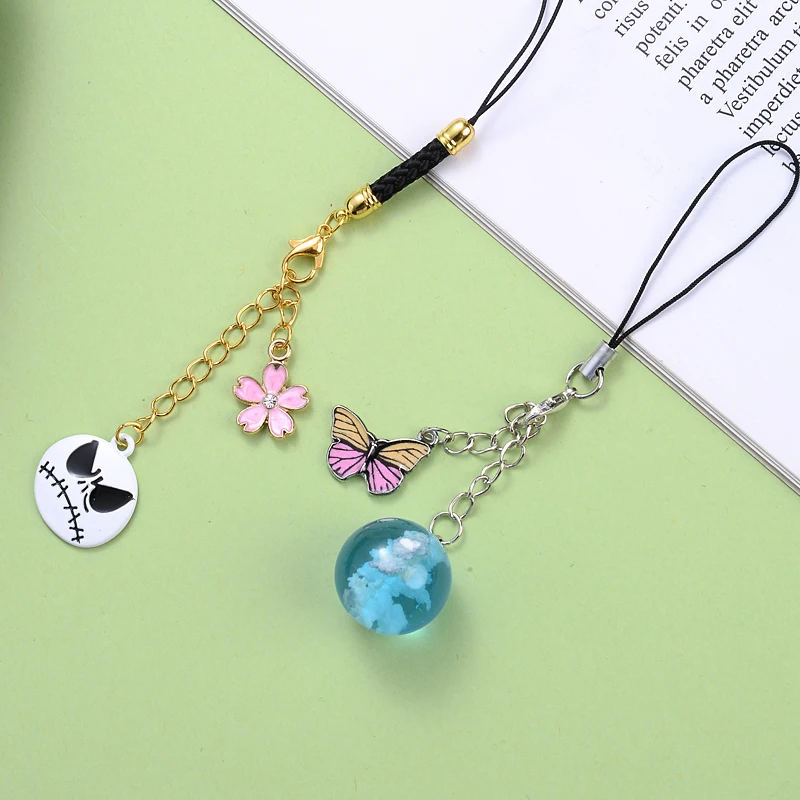 Metal Fashion Astronaut Planet Animals Mobile Phone Pendant Lanyard Anti-Lost Key Chain Ladies Gifts Decoration Accessories 1Pcs