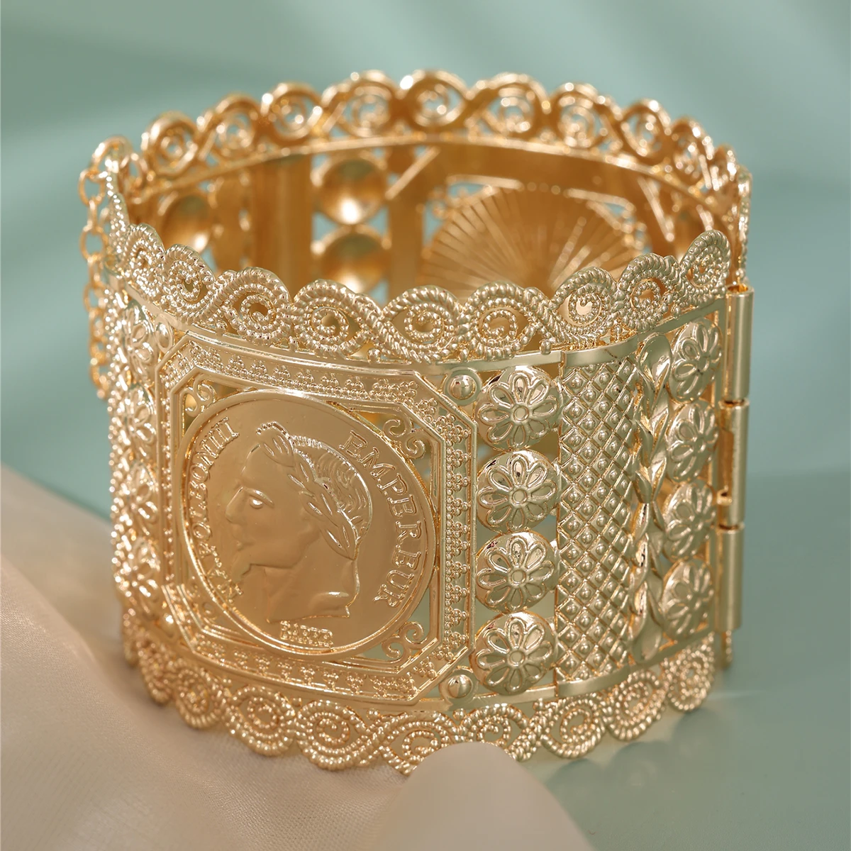 Женские браслеты в стиле Дубая широкие Арабские Ювелирные изделия открытые