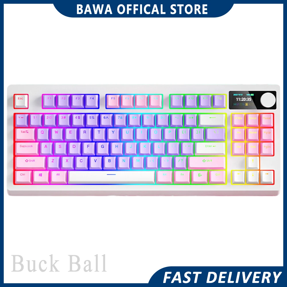 

Iblancod Yk830 Tri Mode Keyboard 87 Keys Bluetooth Wireless 2.4g Gamer E-Sports Hotswap Keyboard Accessory For Computer Pc Gifts