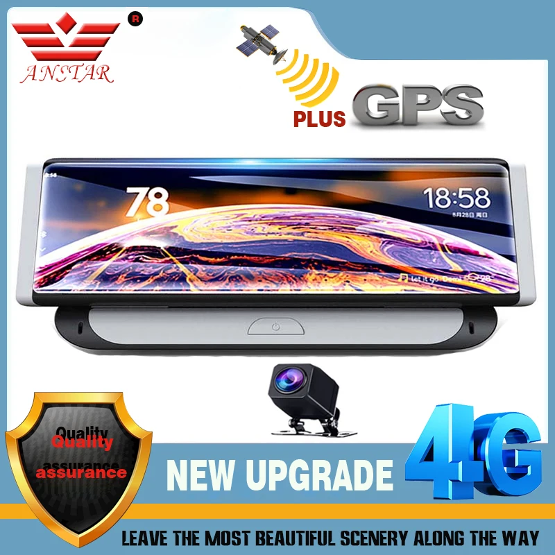 Автомобильный видеорегистратор ANSTAR 8 дюймов 4G Android Wi-Fi GPS Full HD 1080P - купить по