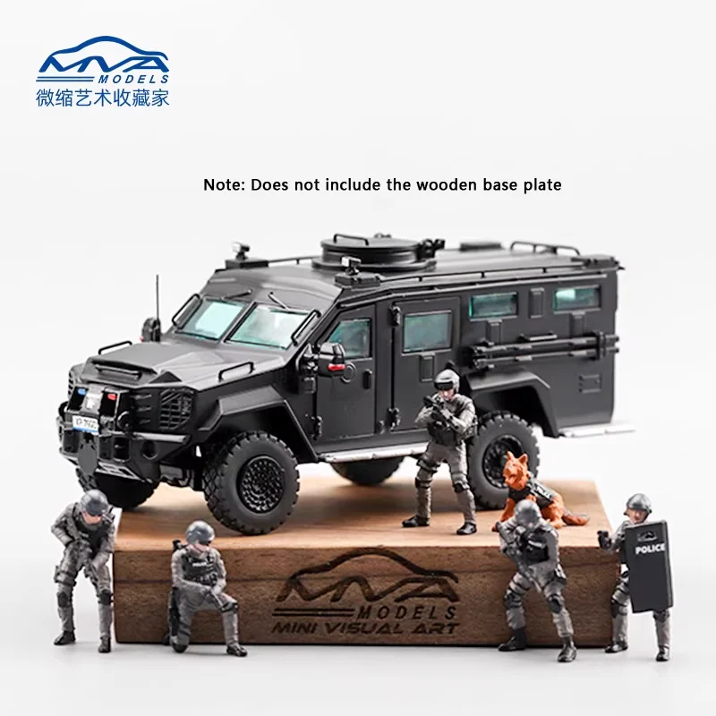 Фото MVA 1:64 Масштабные металлические бронированные машины BearCat с фигуркой-куклой (без деревянной подставки) - сувенирный статический экспонат №4