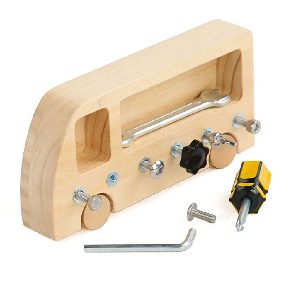 Занятые игрушки Монтессори занятый автобус дети учатся скручивать шурупы гайки