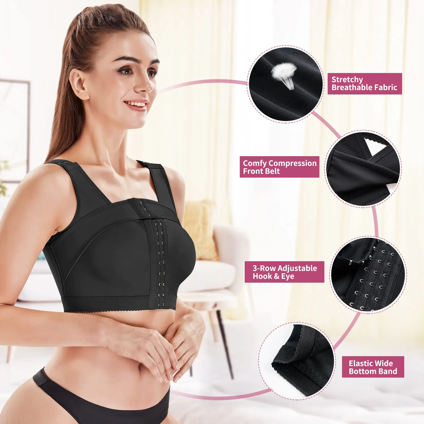 High Compression Post Surgery Faja Seamless Slimming Shapewear Top For Women Chest Orthoses Breast Gather Underwear Bra Corset