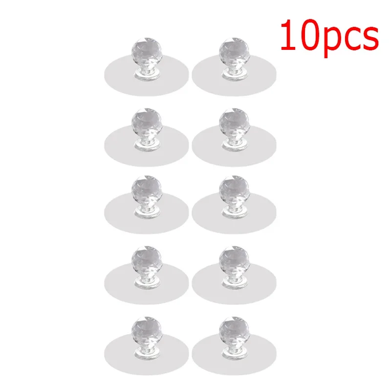 Невидимые ручки ящика, ручки для дверных ящиков с бриллиантами и кристаллами, самоклеящиеся акриловые ручки для шкафа, мебельные ручки, крючки