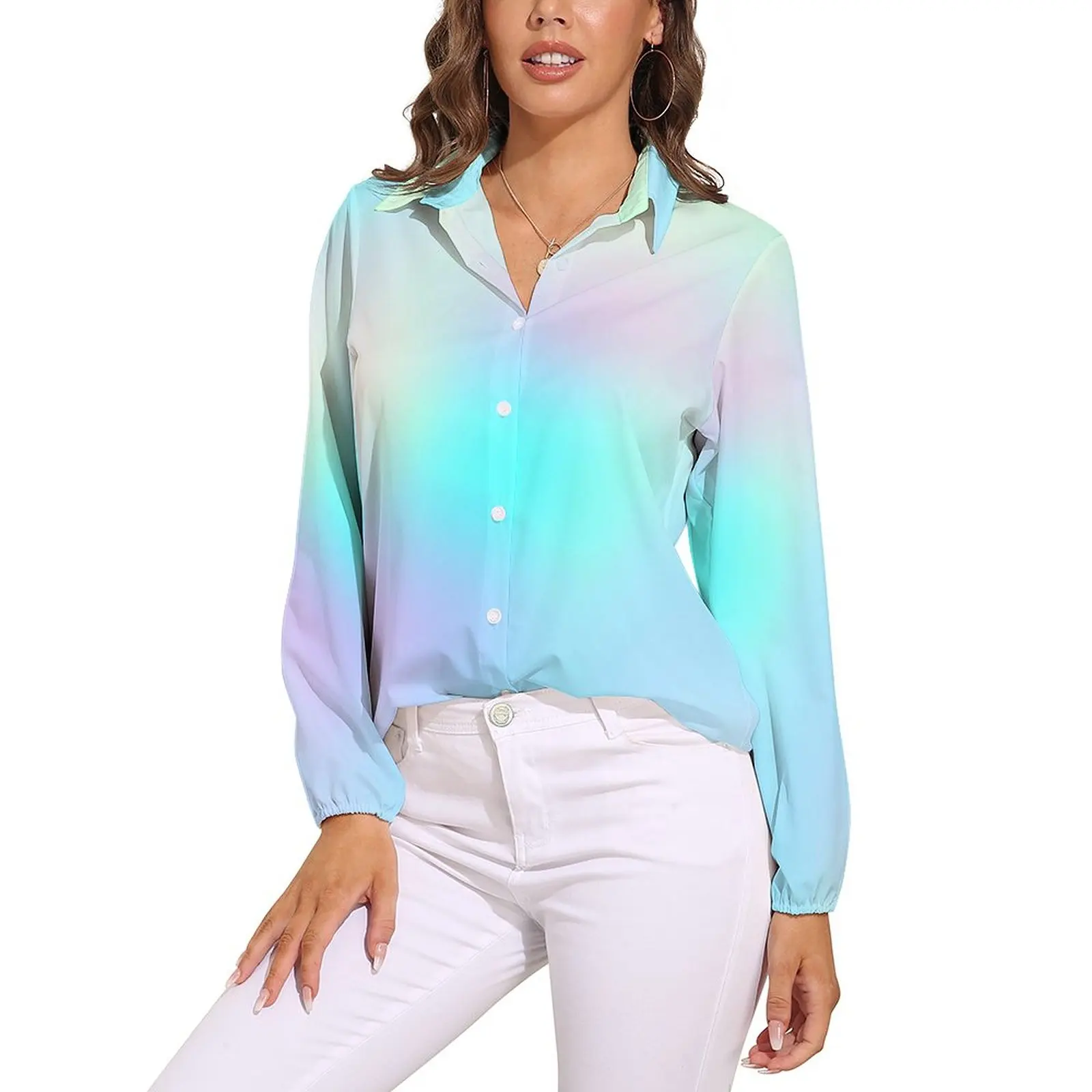 

Женская блузка с длинным рукавом, в стиле оверсайз