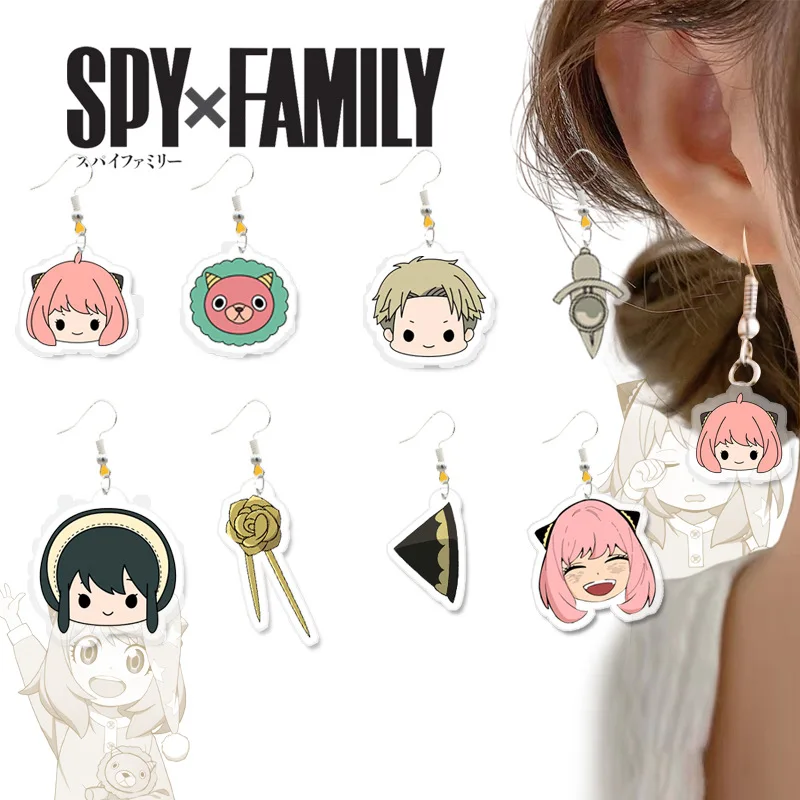 

Anya Yor Forger Acrylic Earrings Anime SPY x FAMILY Figure Dangle Eardrop Jewelry Loid Badge Cosplay Gifts for Cartoon Fans Acce