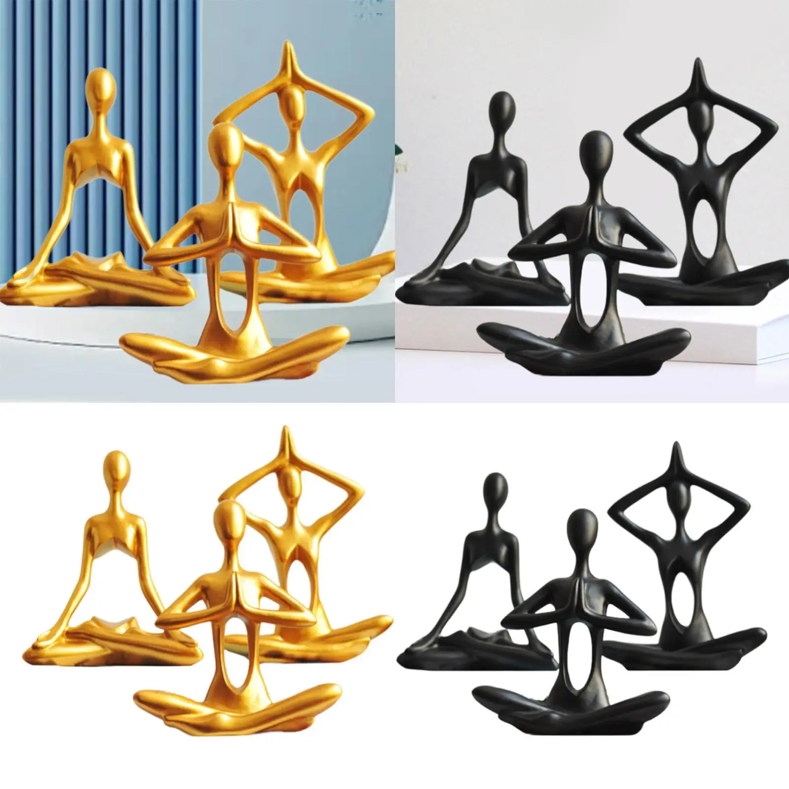 3 шт. статуи йоги простые художественные поделки коллекционные минималистичные