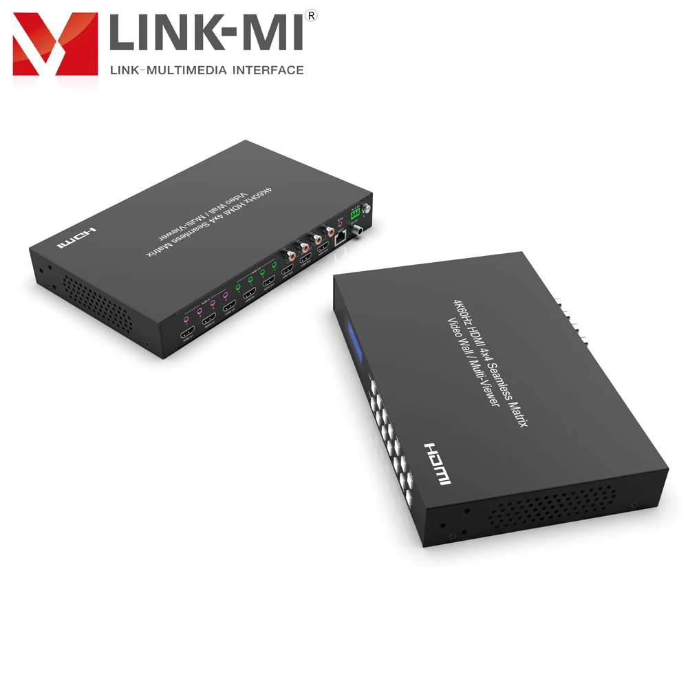 LINK-MI 4K60Hz бесшовная 4x4 HDMI матрица 2X2 видеостена 4X1 мульти-глазок без переключения