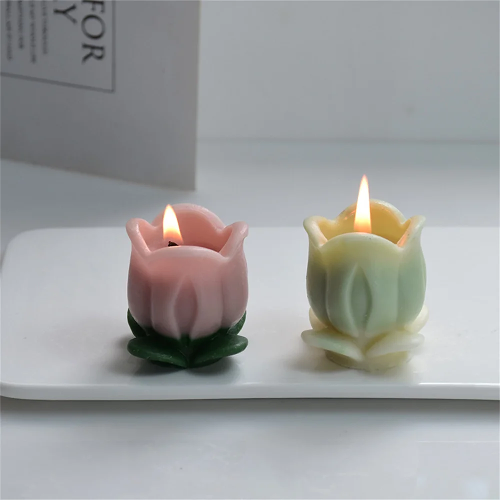 

New Flower Aromatherapy Candle Silicone Mold 3D Flower Shape Tulip Candle Mould DIY Resin Craft Decoration Handmade Soap Mold
