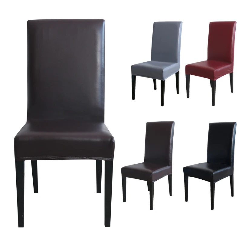 Купить Faux Leather Chair Cover Elastic Thick Armless Chair Covers