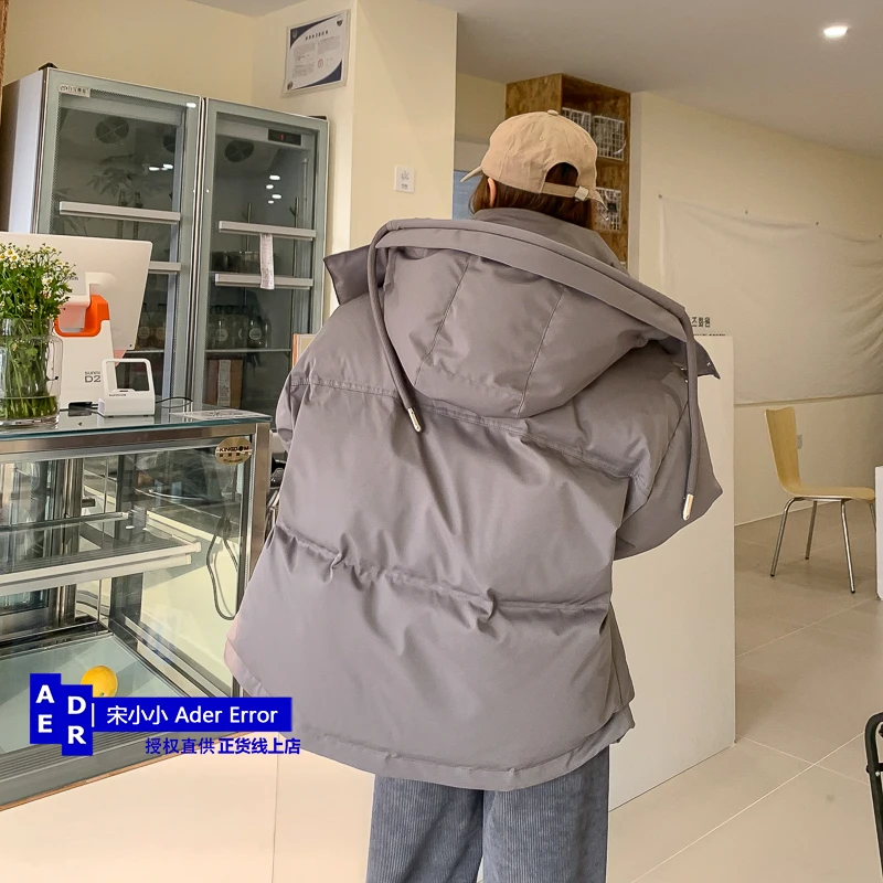 Korean high quality new oversize down jacket Autumn and winter God Grey couple white duck down hood thickened outerwear unisex
