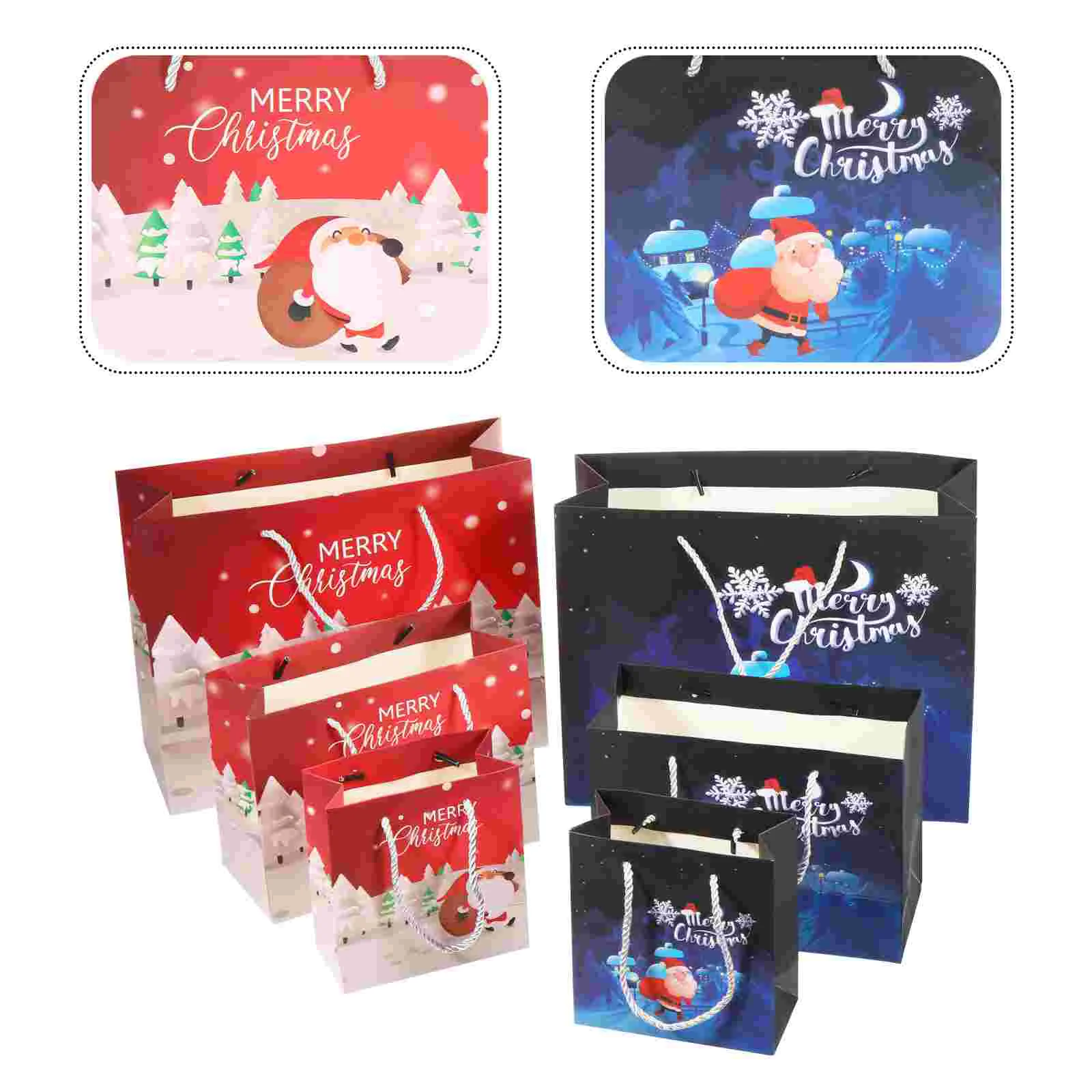 

Christmas Candygift Goodie Treat Snowman Handle Paper Kraft Holiday Party Supplies Container Grocery