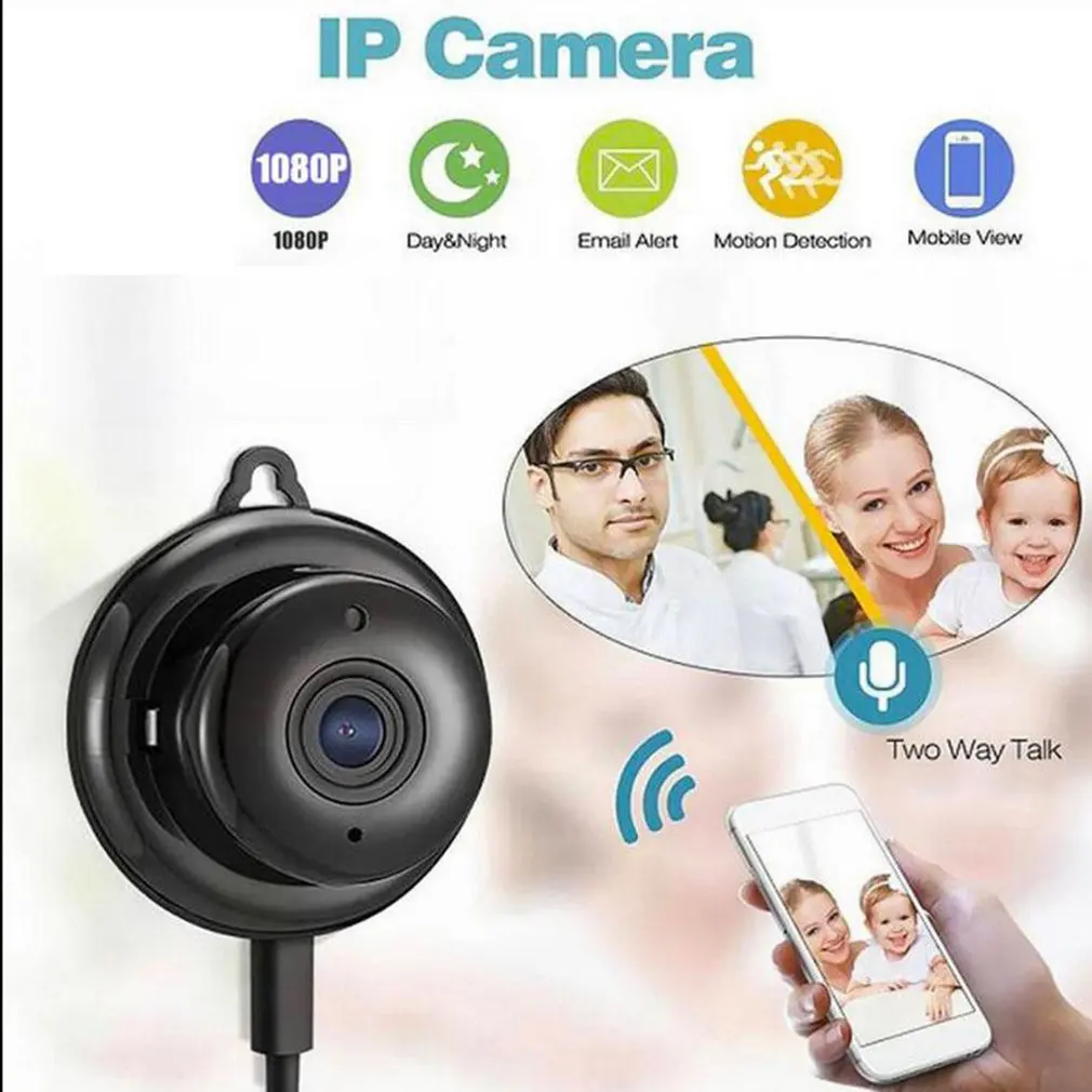 

Мини Wi-Fi IP-камера HD 1080P Беспроводная внутренняя камера ночное видение двустороннее Аудио Обнаружение движения Радионяня