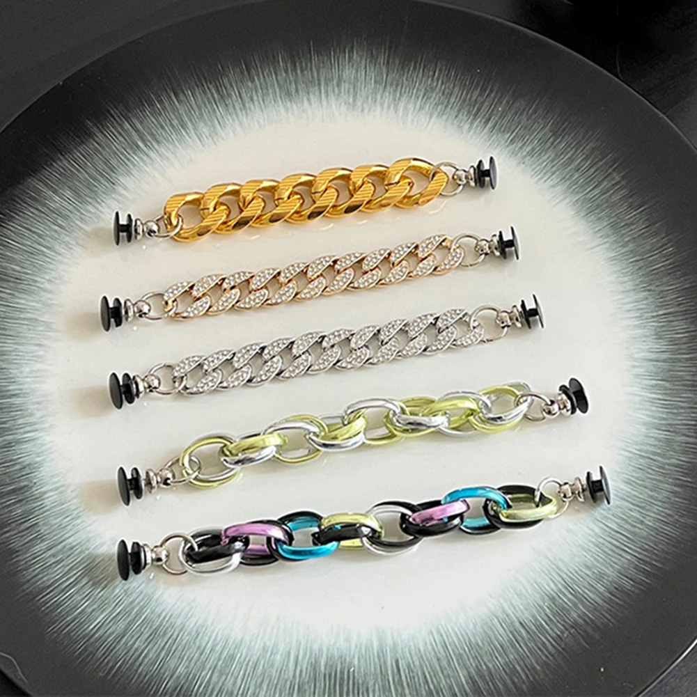 

1 шт. модные подвески для обуви, Золотая и серебряная блестящая цепочка для обуви, металлическое украшение «сделай сам», подвесная Пряжка дл...