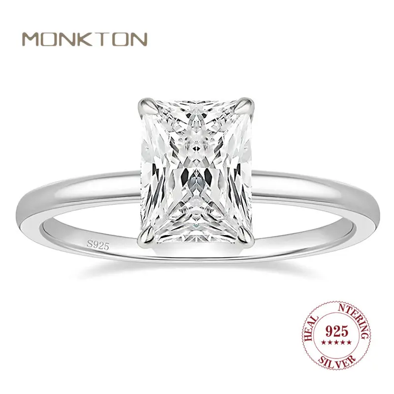 

Monkton 3CT 925 Sterling Silver Rings for Women Cubic Zircon Classic Wedding Engagement Diamonds Ring Fine Jewelry Wholesale