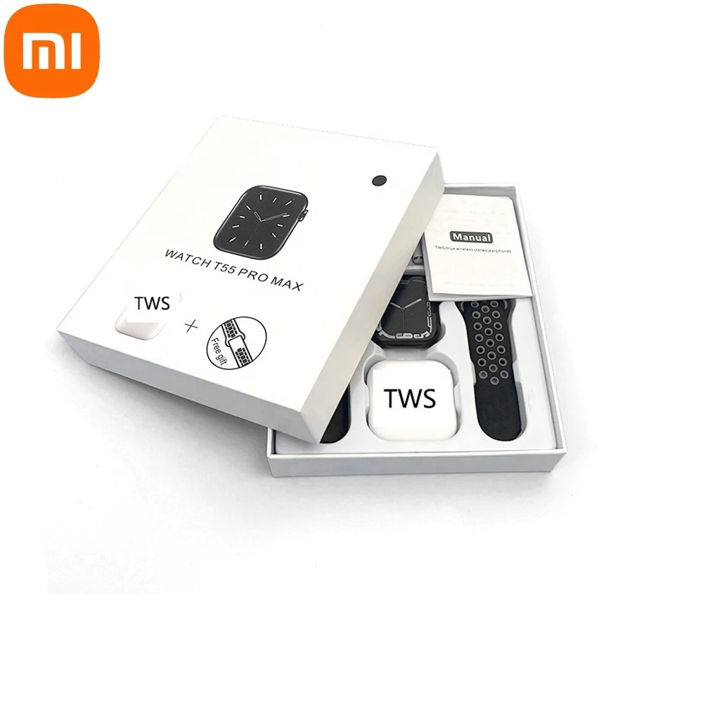

Xiaomi New T55 Pro Max Smart Watch Tws Headset 2-In-1 Heart Rate Blood Pressure Monitor Multi Sport Mode 1.71-Inch Smart Watch