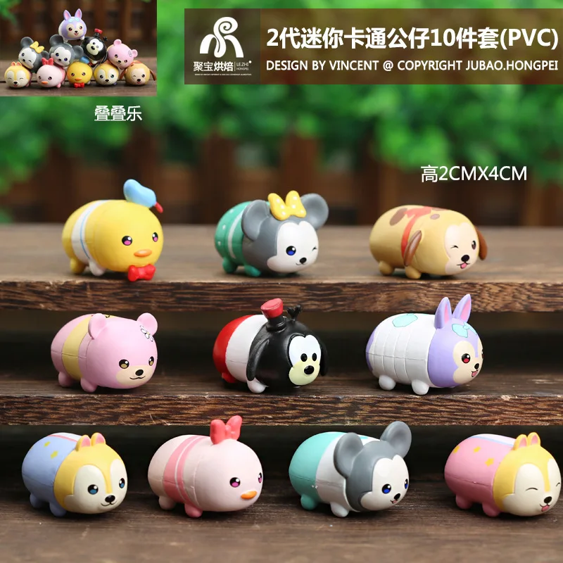 Kawaii Disney милый Микки Минни Маус Дональд Дамбо Ститч История игрушек штабелируемые