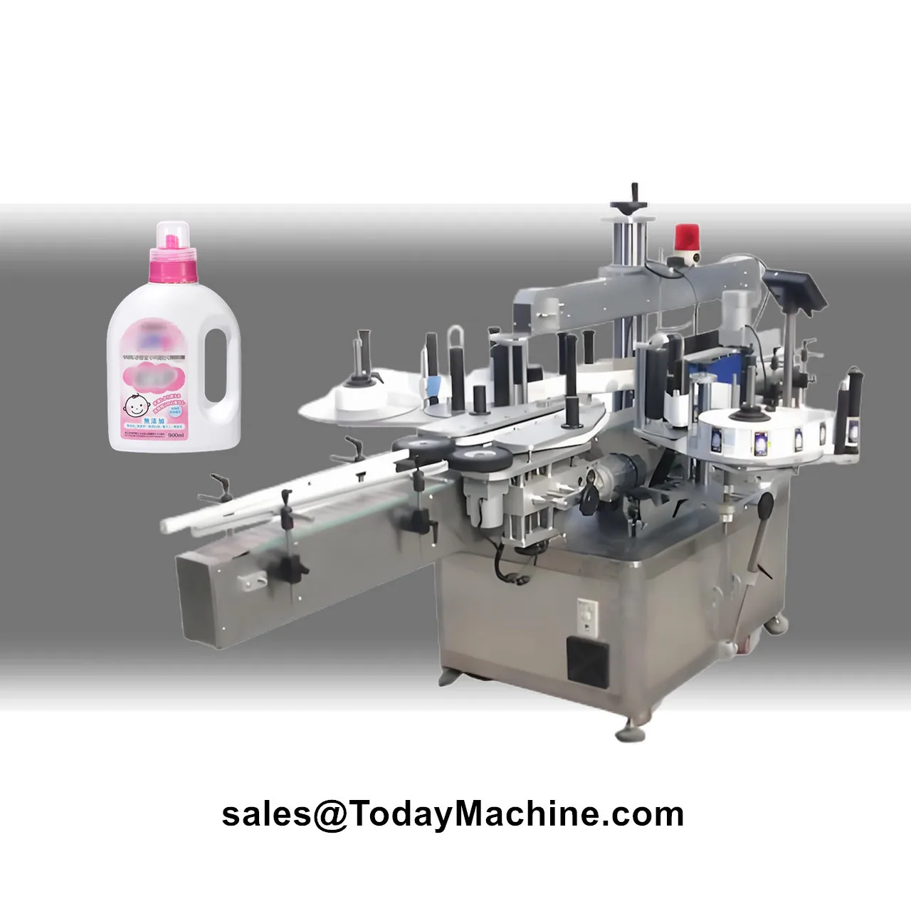 Фото Автоматическая машина для наклеивания этикеток на круглые пластиковые бутылки с функцией печати даты №1