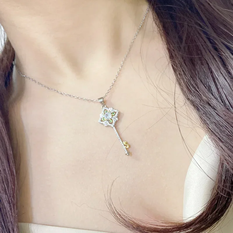 Высокое качество Роскошный MDL Муассанит Стиль Вишневый Цветок Розовый Ключ