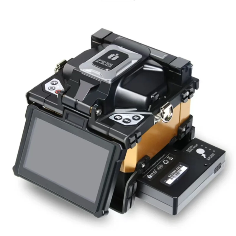 Fiber Fusion Splicer IFS-55 Monitoring Security Leather Wire Fusion Machine 3D Accurate Alignment 4 Motors 4.3 Inches