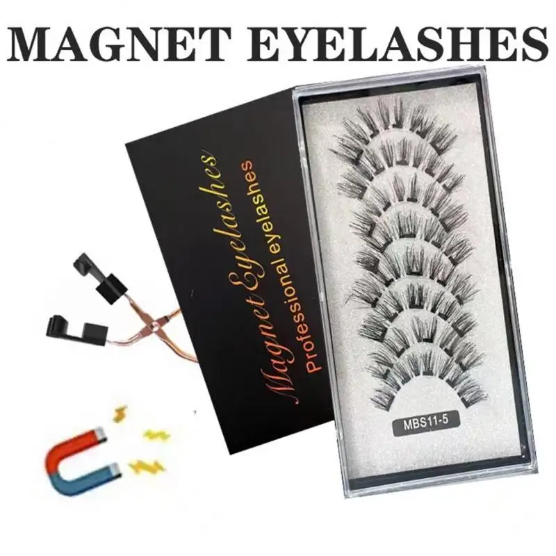 

Magnetic Eyelashes Makeup Eyelash Natural Magnetic Eye Lashes Eyeliner Set Natural Thick False Eyelashes Curler Makeup Tools